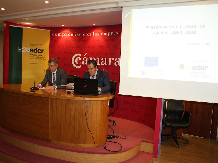 Javier Ureña y Florencio Nicolás en la presentación de la convocatoria de ayudas ADER 2018