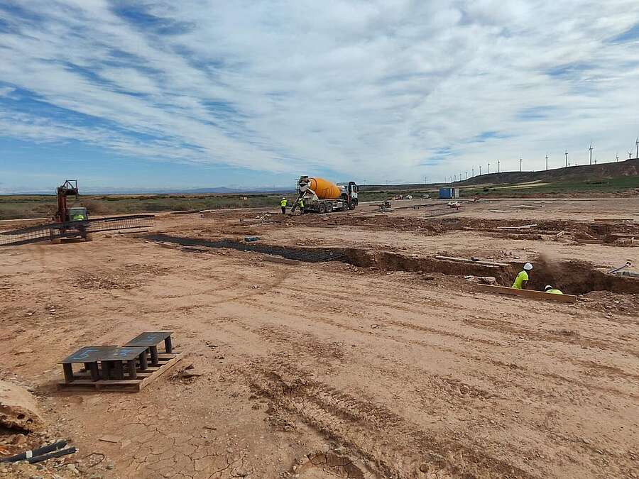 Obras de la nueva nave de la empresa Elilisa en el parque empresarial La Maja