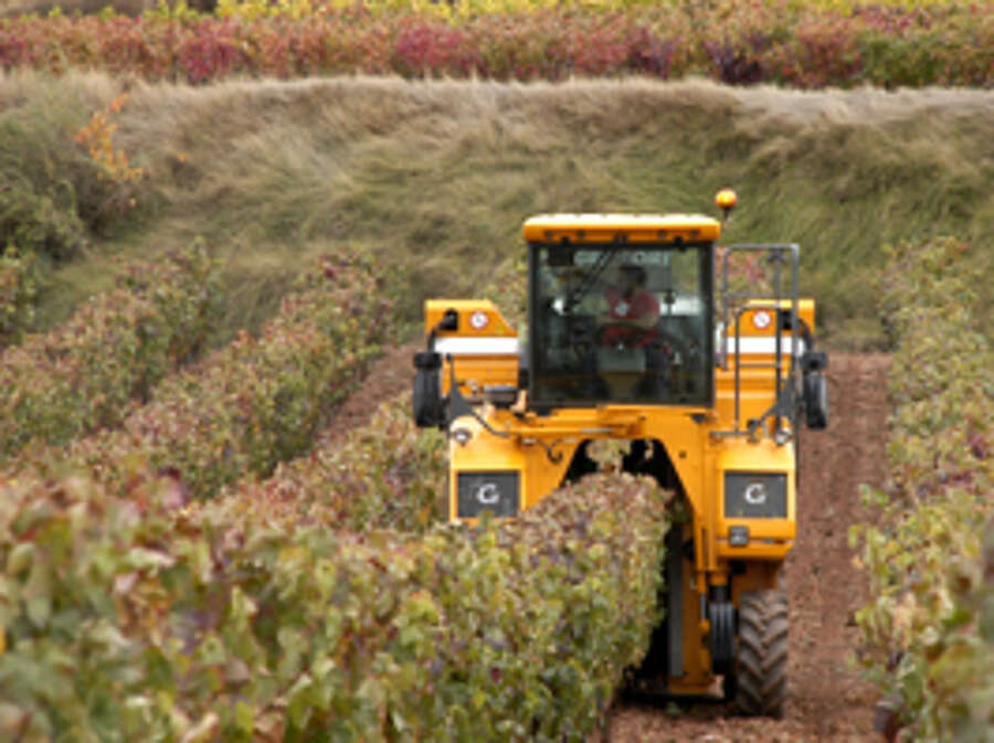 Tractor en la vendimia