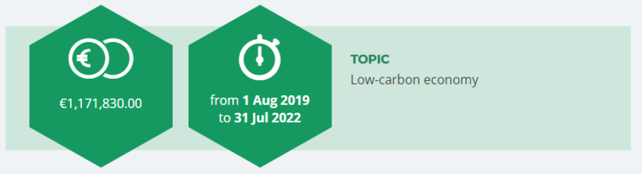 € 1,171,830.00 - From 1 Aug 2019 to 31 Jul 20220 - TOPIC Low-carbon economy