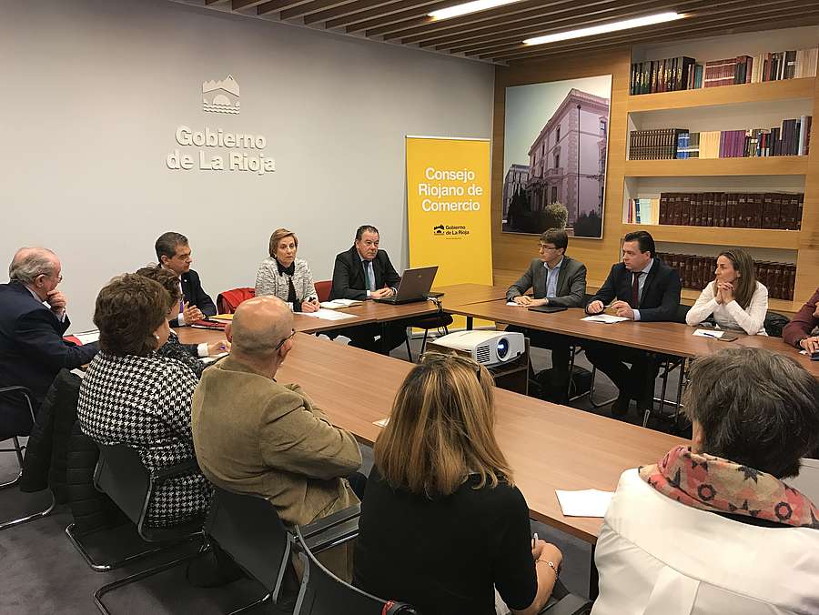 La consejera de Desarrollo Económico e Innovación, Leonor González Menorca, preside el Consejo Riojano de Comercio en el que se presenta la próxima campaña de dinamización así como las ayudas al sector que se incluyen dentro del Plan Estratégico d