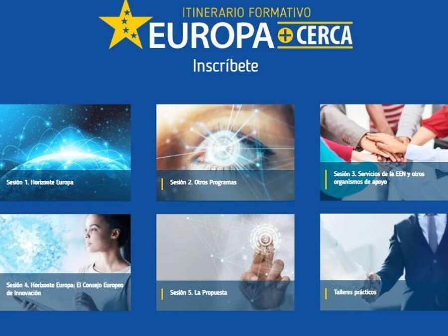 Cartel para la inscripción al itinerario formativo online Europa más Cerca