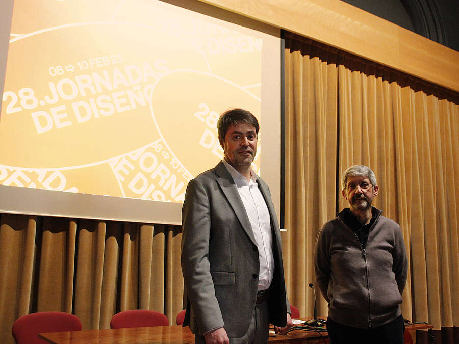 El gerente de la Agencia de Desarrollo Económico de La Rioja, Luis Alonso e Ignacio Martínez, Director de la ESDIR, presentan las 28 Jornadas de Diseño