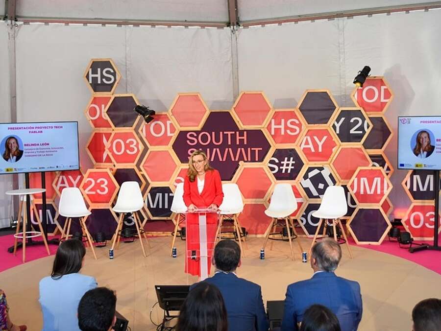 La consejera de Economía, Innovación, Empresa y Trabajo Autónomo, Belinda León, en la jornada de la South Summit de Madrid